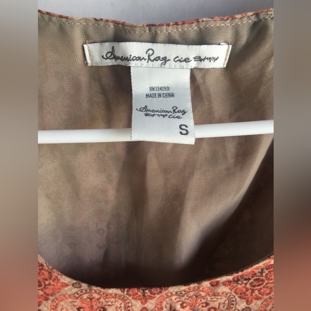American Rag Orange Patterned Dress - Picture 2 of 5